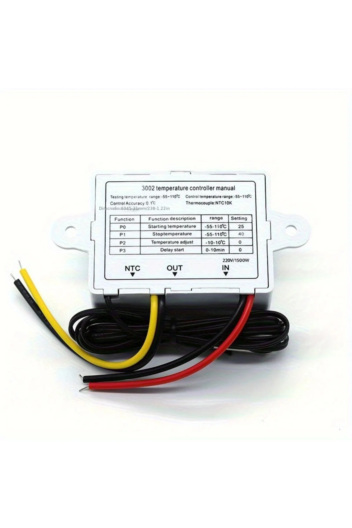 Dijital Termostat Xh-w3002 Led Ekranlı Sıcaklık Kontrol Cihazı 22