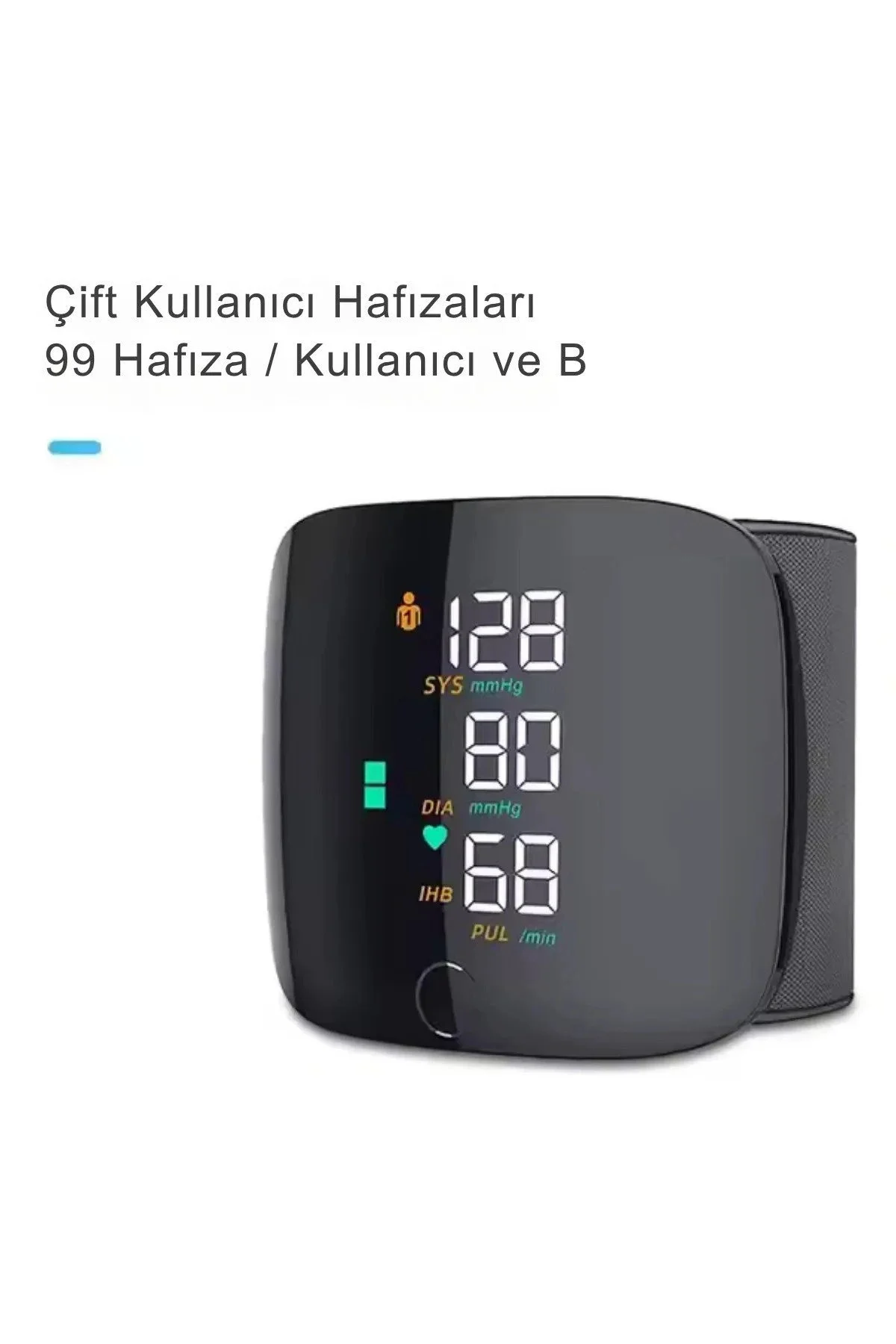 Dijital Türkçe Konuşan Bilekten Tam Otomatik Tansiyon Ölçme Aleti Renkli Akıllı LCD Sesli Uyarı