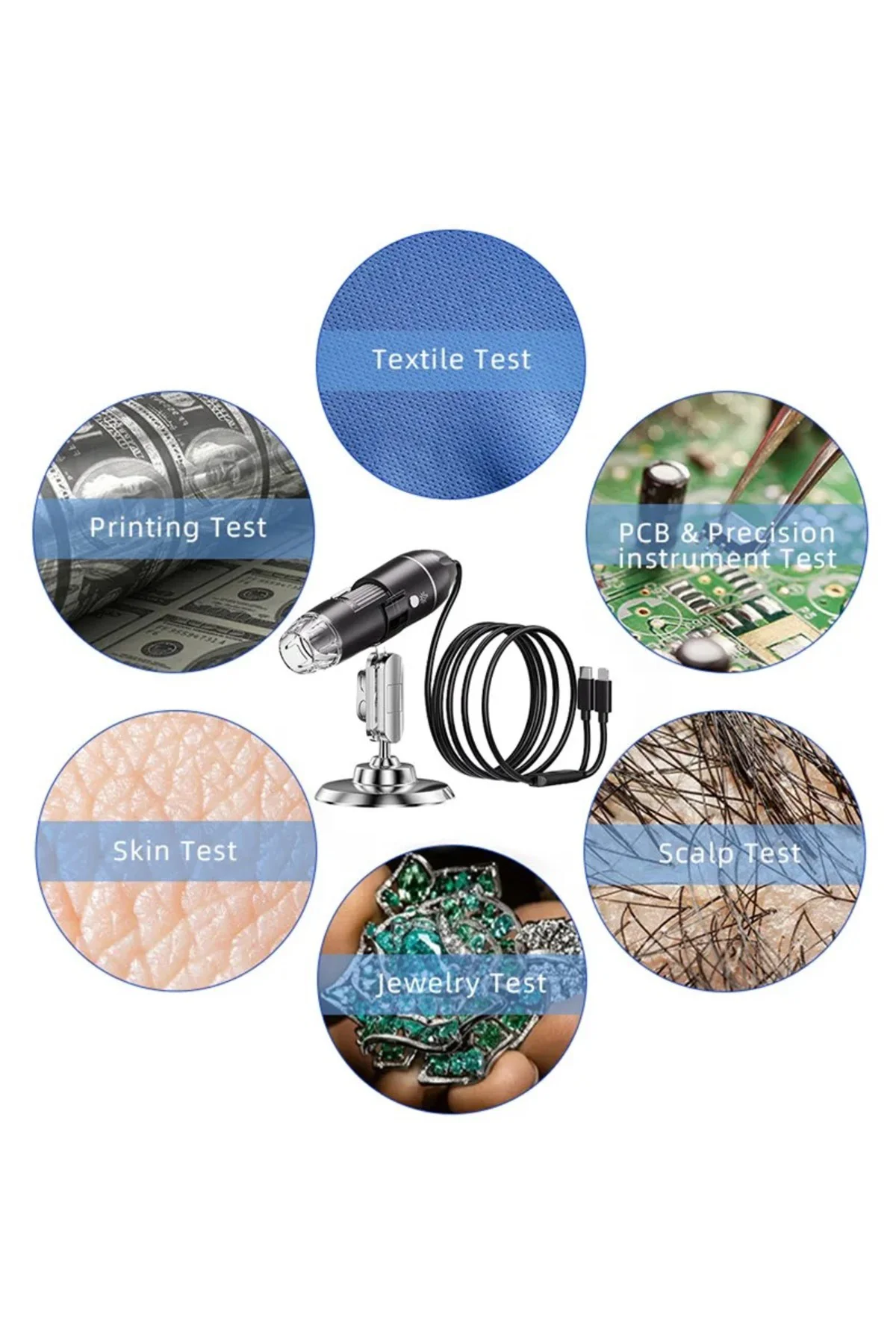 Dijital USB Mikroskop 1000X Zoom Electronic Magnifier – Fotoğraf 