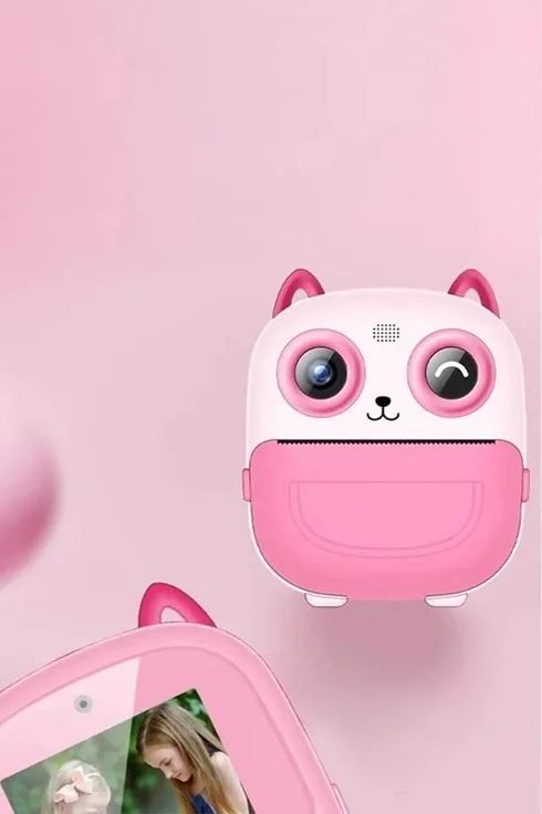 Dijital Video Fotoğraf App Destekli Çocuk Kamerası Termal Resim Kağıt Baskılı Yazıcı Pembe Dijital Video Fotoğraf App Destekli Çocuk Kamerası Termal Resim Kağıt Baskılı Yazıcı Pembe