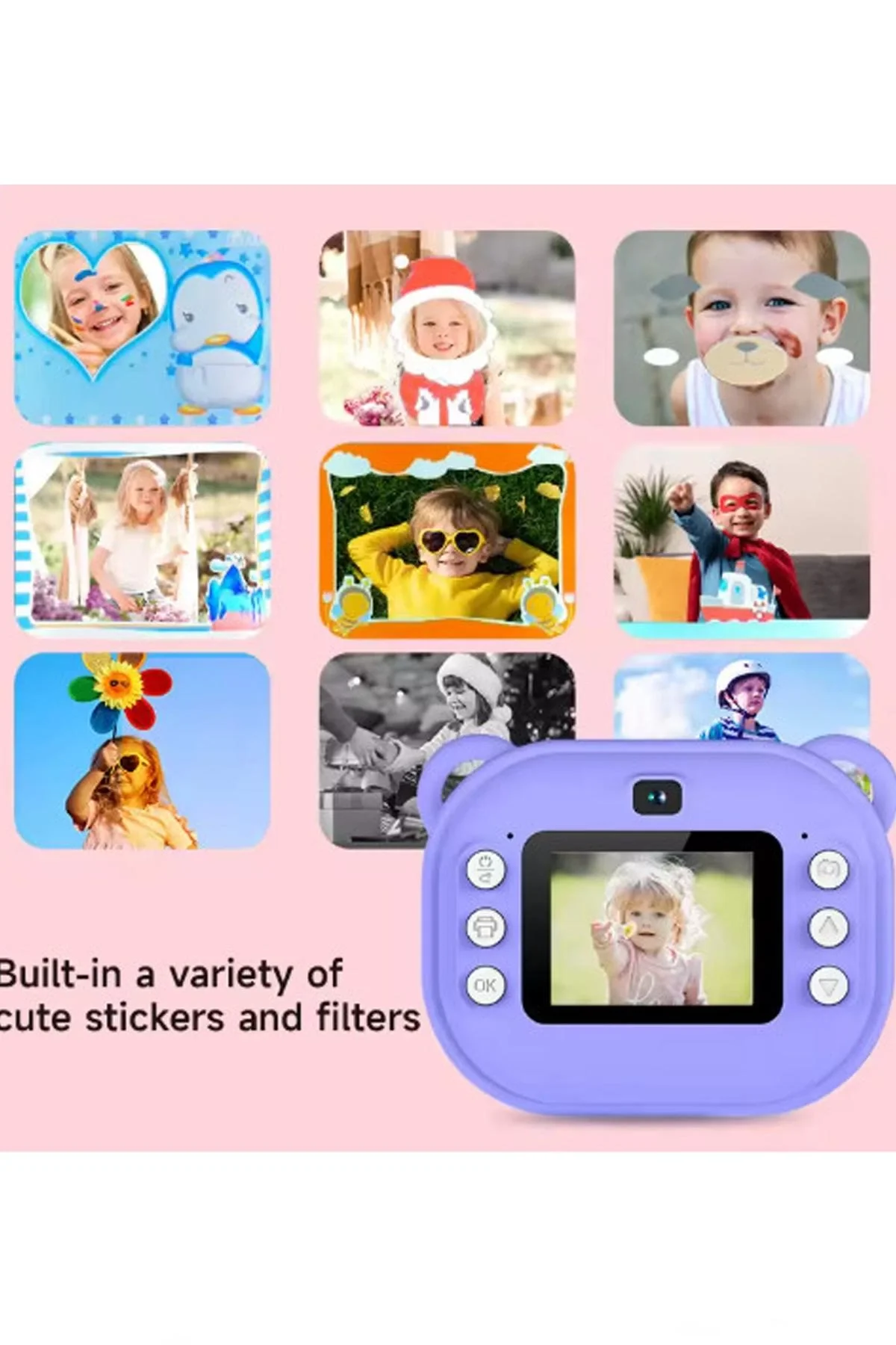 Dijital Video Kayıt Fotoğraf Çocuk Kamerası Anlık Termal Resim Kağıt Baskılı Vtn-09 Dijital Video Kayıt Fotoğraf Çocuk Kamerası Anlık Termal Resim Kağıt Baskılı Vtn-09