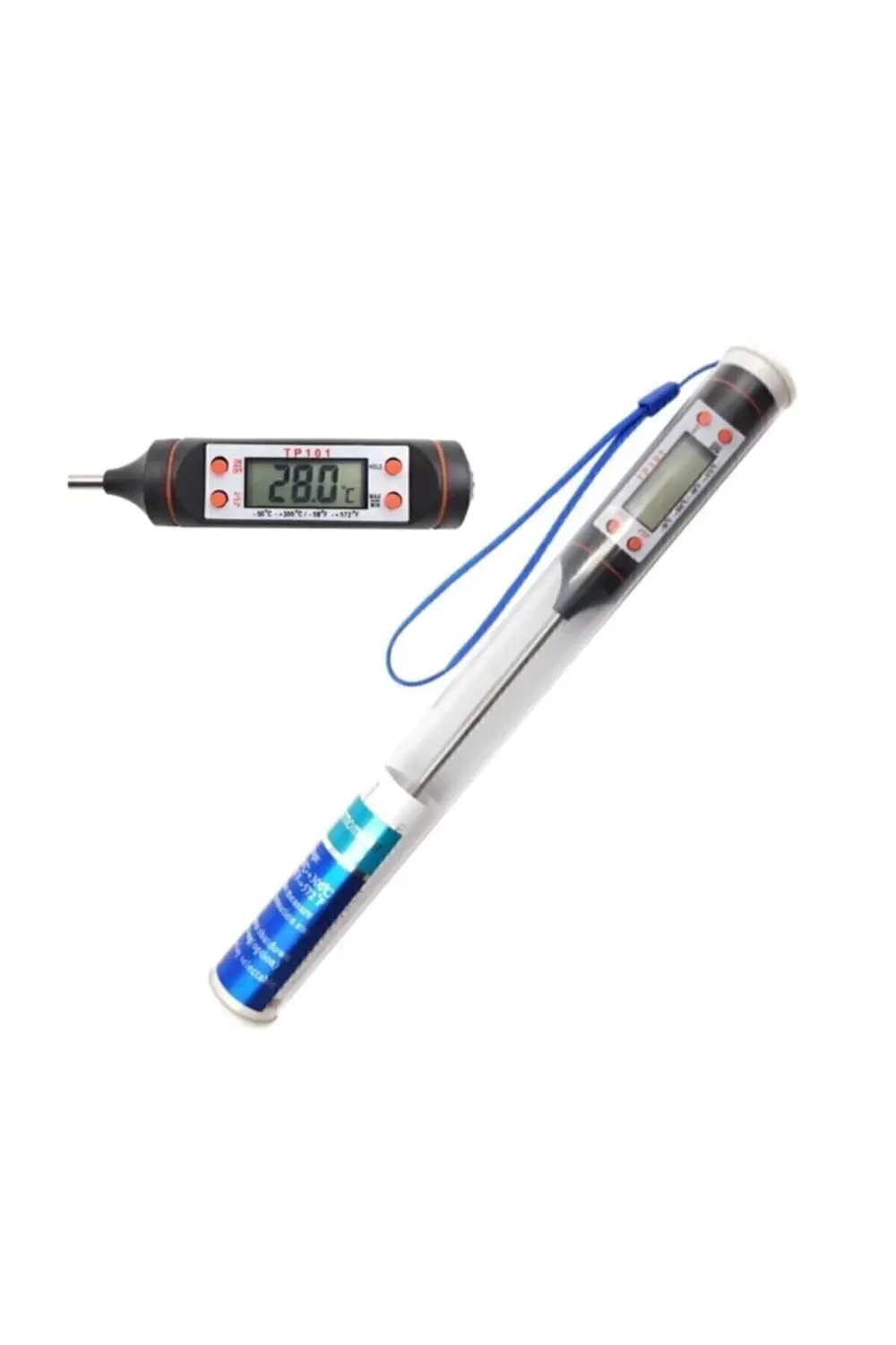 Dijital Yemek Gıda Mutfak Termometre Sıcaklık Ölçer Tp-101 (beyaz