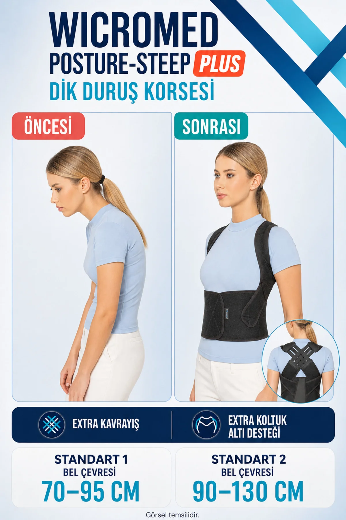 Dik Duruş - Posture Steeep Korsesi Lüx Standart 2 ( L-xl-2xl-3xl )