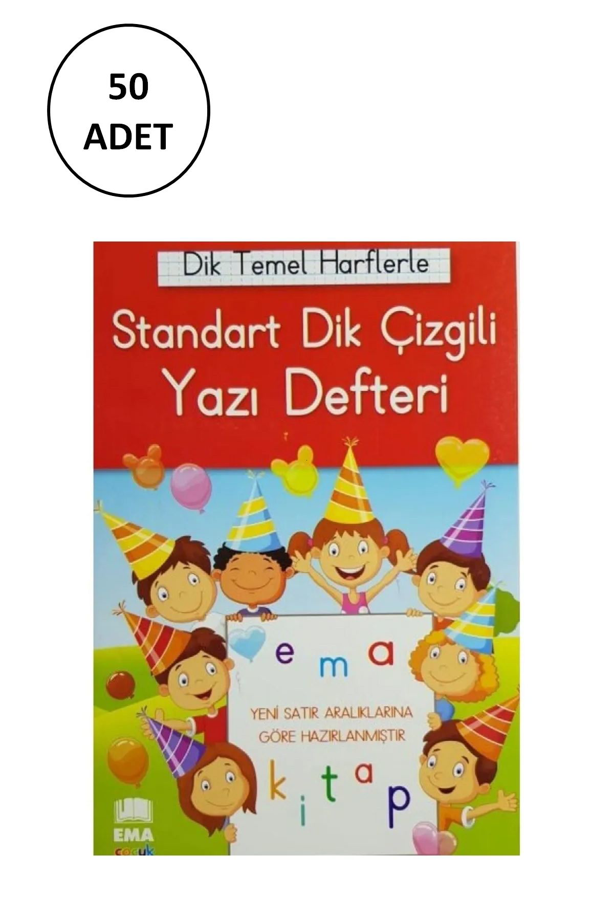 Just Cheap Store Dik Temel Harflerle Standart Renkli Kareli Yazi Defteri 50 Adet
