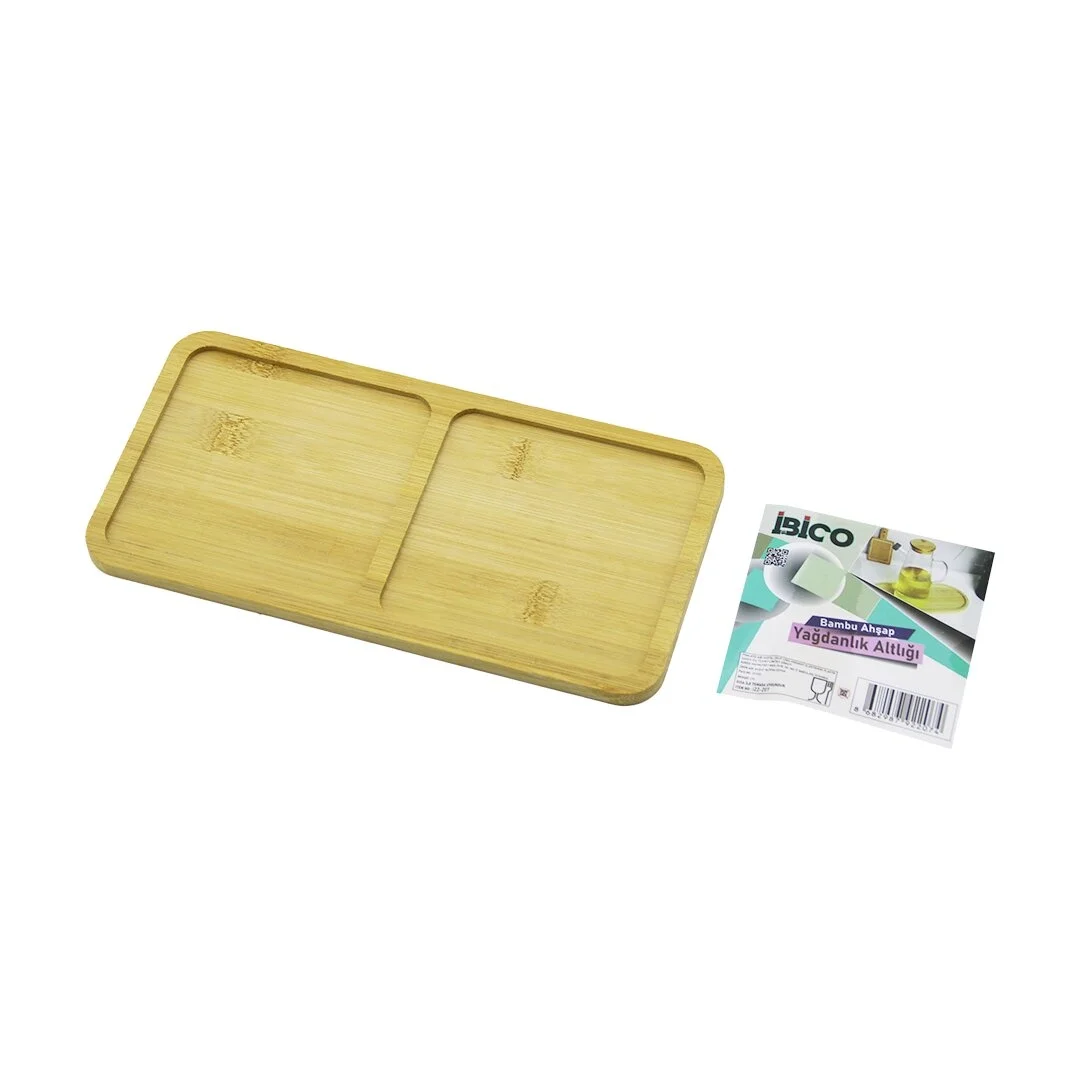 Dikdörtgen 2 Bölmeli Ahşap Bambu Yağdanlık Altlık Mini Tepsi 12 X 23.4 X 0.8cm Bx40 Fiyatı, Yorumları ve Özellikleri