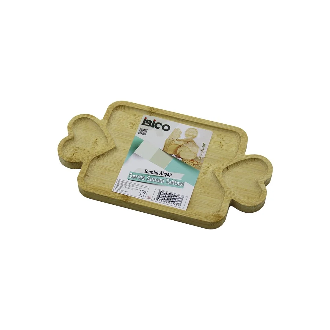 Dikdörtgen 3 Bölmeli=2in1 Kalp Kulp - Bölme + 1 Ahşap Bambu Servis Sunum Tepsi - Tahtası 25 X 14 X 1.4cm Bx40 Fiyatı, Yorumları ve Özellikleri