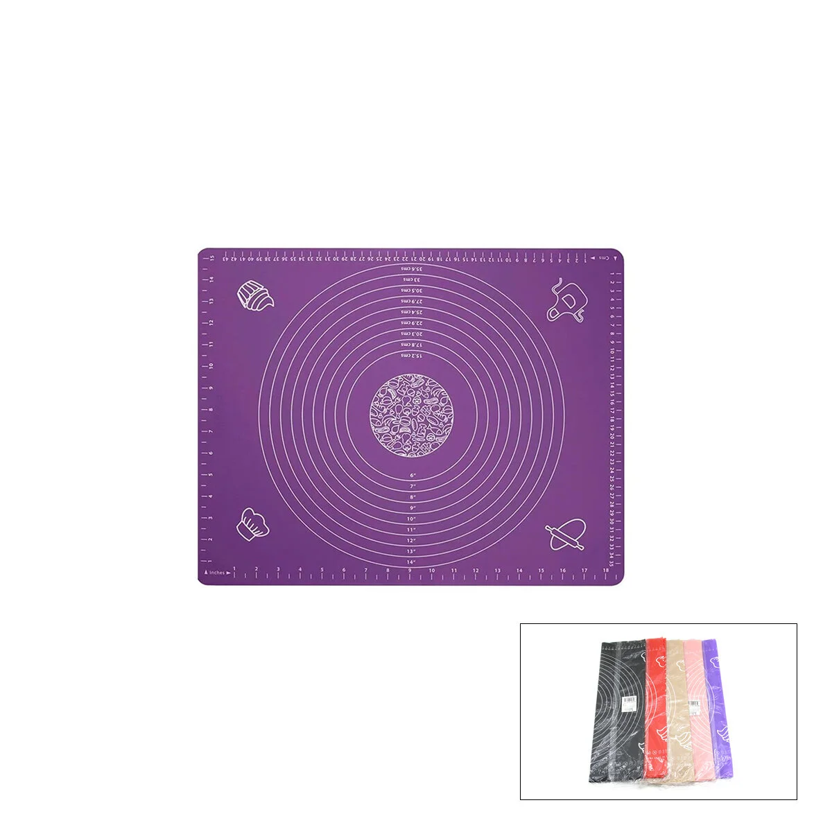 DİKDÖRTGEN 45X65CM RENKLİ SİLİKON HAMUR MATI ÖLÇEK ÇİZİMLİ 220GR 