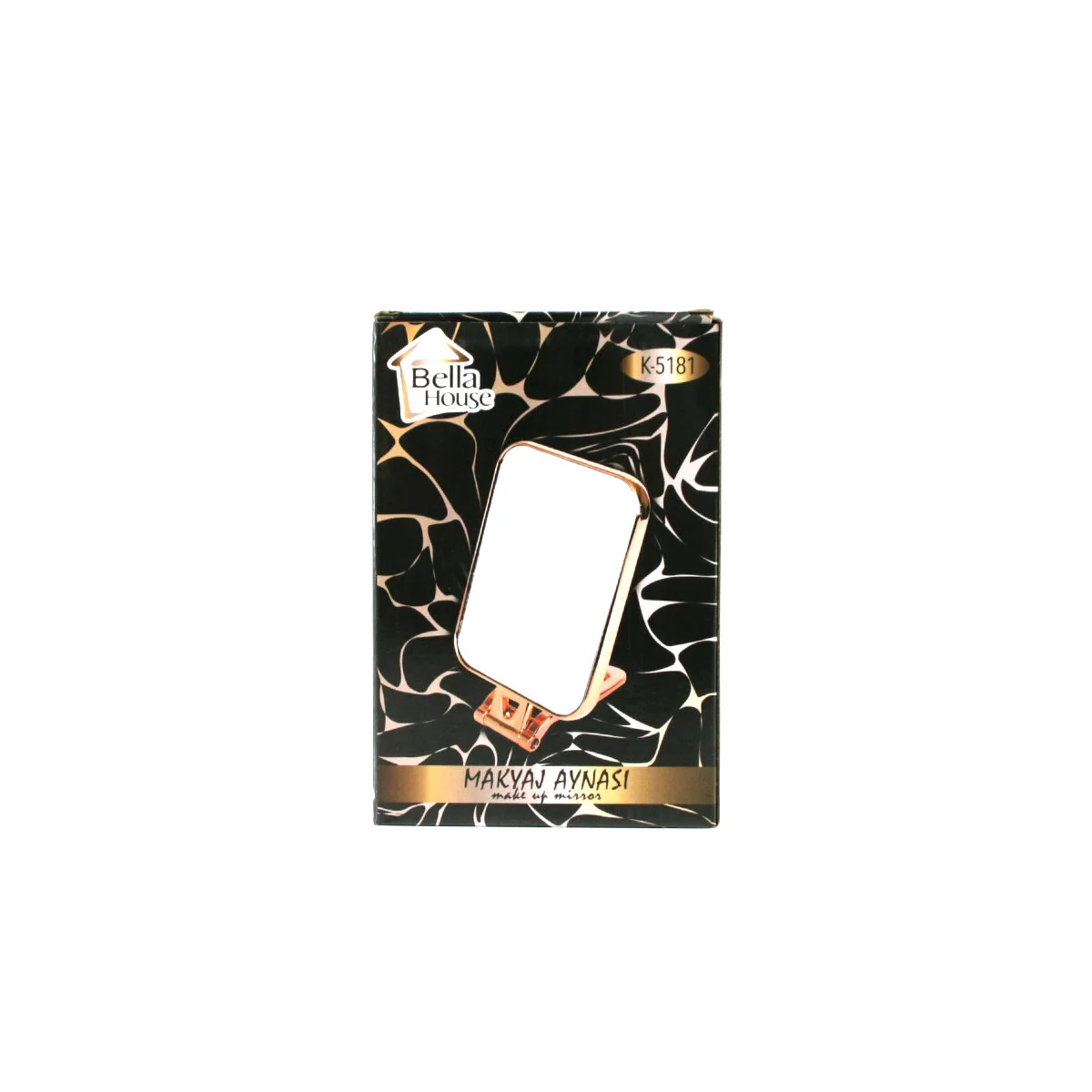 DİKDÖRTGEN - BAKIR 15X11.5CM MAKYAJ AYNASI ÇİFT TARAFLI KATLANIR 