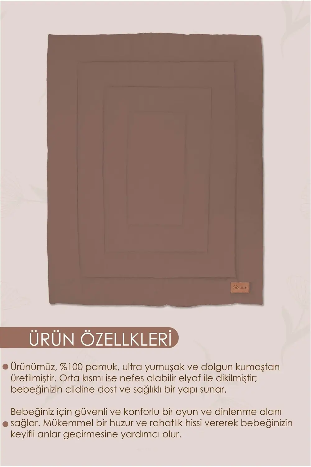 Dikdörtgen Bebek/Çocuk Oyun Halısı, Yenidoğan Emekleme Pedi, Akti