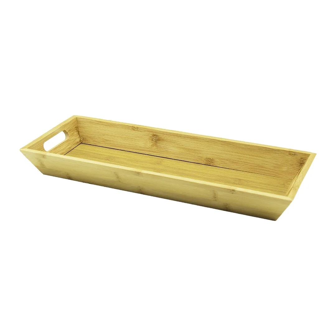 Dikdörtgen Çift Kulplu Ahşap Bambu Sunum Tepsisi =16x40cm - Derin=4cm Bx40 Fiyatı, Yorumları ve Özellikleri