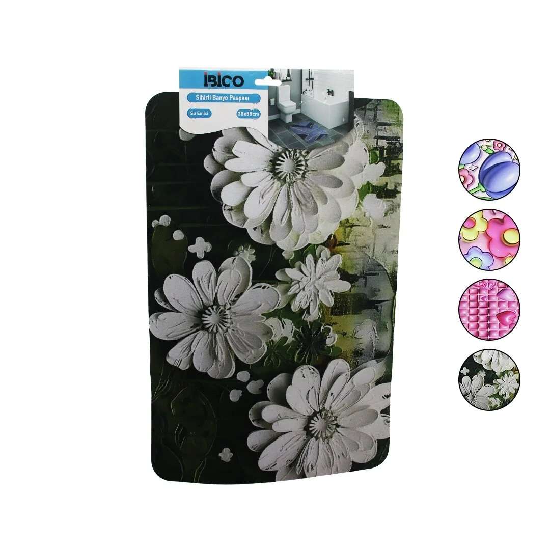 Dikdörtgen - Desenli   38x58cm   Su Emici - Sihirli  Banyo Paspası  Elastik Bx40 Fiyatı, Yorumları ve Özellikleri