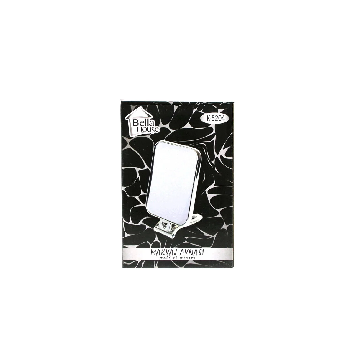 Dikdörtgen - Gümüş 15X11.5CM Makyaj Aynası Çift Taraflı Katlanır Ayaklı