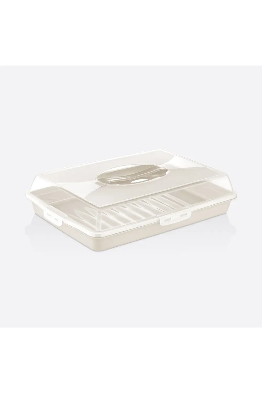 Dikdörtgen Kek Pasta Börek Saklama Kabı, Kilitli Borcam Taşıma Ka