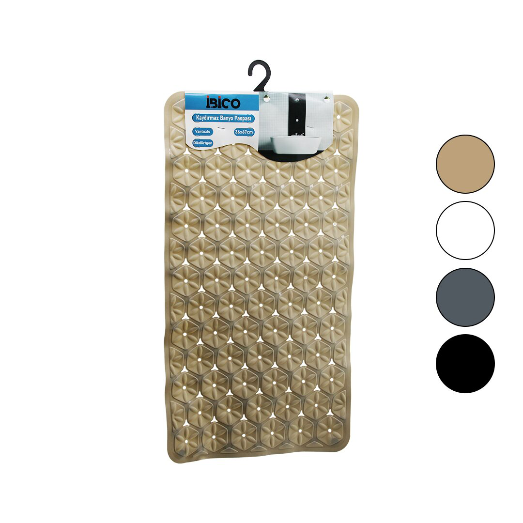 DİKDÖRTGEN - PLASTİK KABARTMA ÇİÇEK DESEN- RENKLİ 92PCS VANTUZ KA