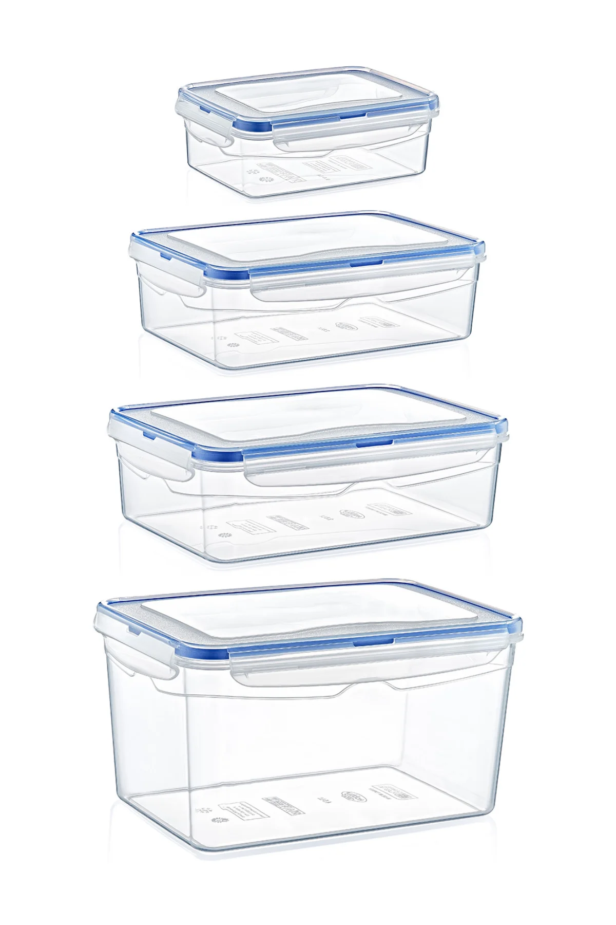Dikdörtgen Sızdırmaz Saklama Kabı 4 Boy (0,8 L - 1,4 L - 2,6 L - 4,5 L)