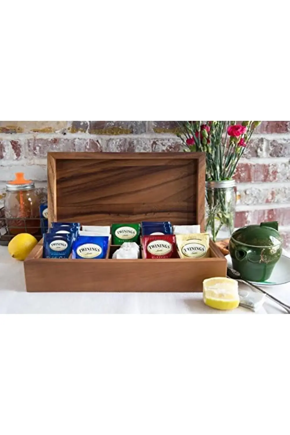 Dikdörtgen Vauxhall Çift Çay Kutusu, Akasya Ağacı 395519