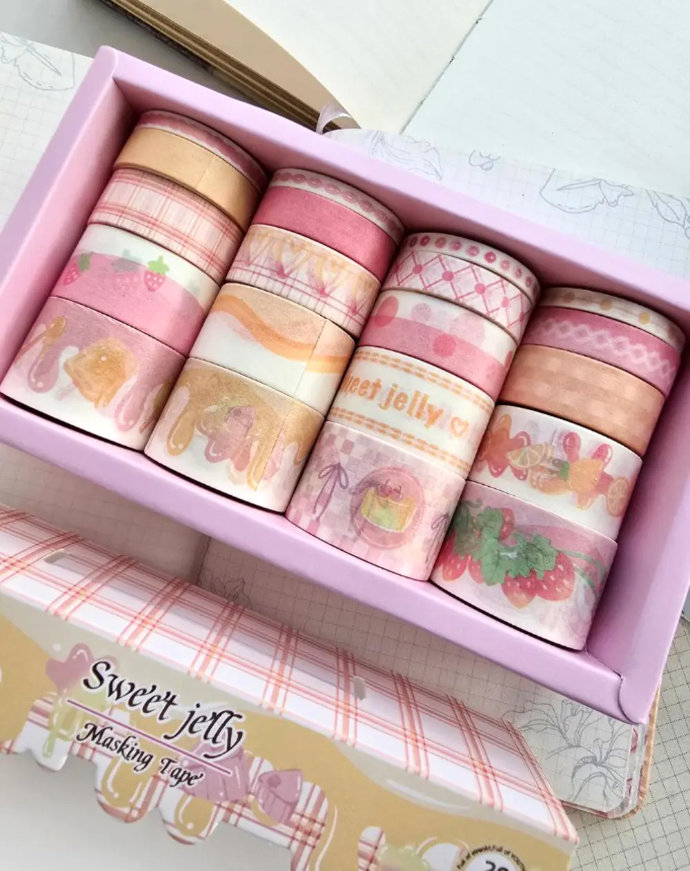 Dikdörtgen Vintage Washi Tape Bant Yapışkanlı Maskeleme Kağıdı De