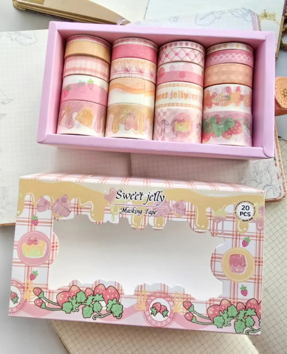 Dikdörtgen Vintage Washi Tape Bant Yapışkanlı Maskeleme Kağıdı De