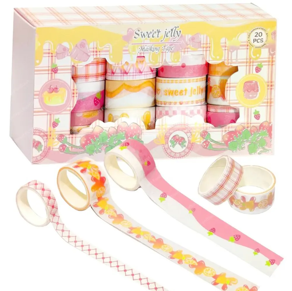 Dikdörtgen Vintage Washi Tape Bant Yapışkanlı Maskeleme Kağıdı De