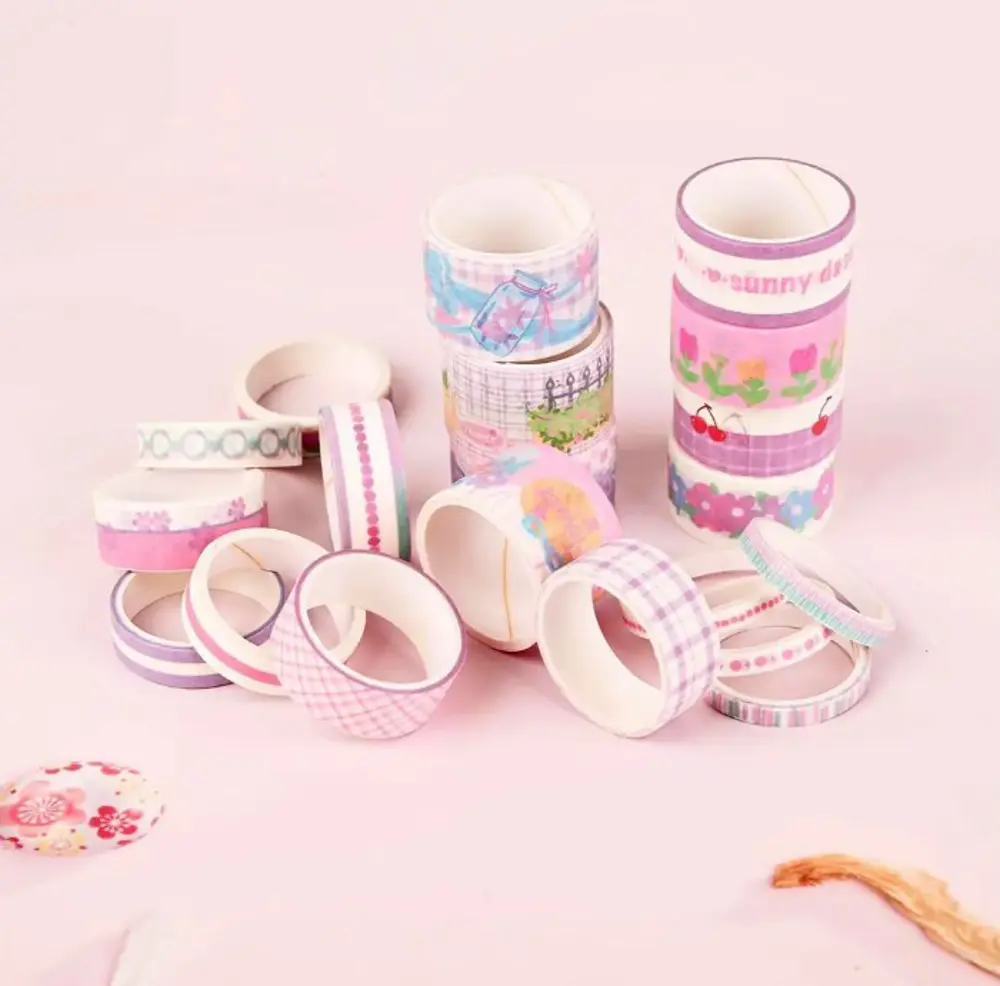 Dikdörtgen Vintage Washi Tape Bant Yapışkanlı Maskeleme Kağıdı De