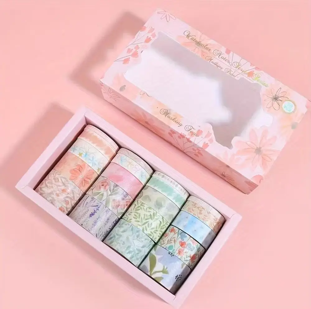 Dikdörtgen Vintage Washi Tape Bant Yapışkanlı Maskeleme Kağıdı De