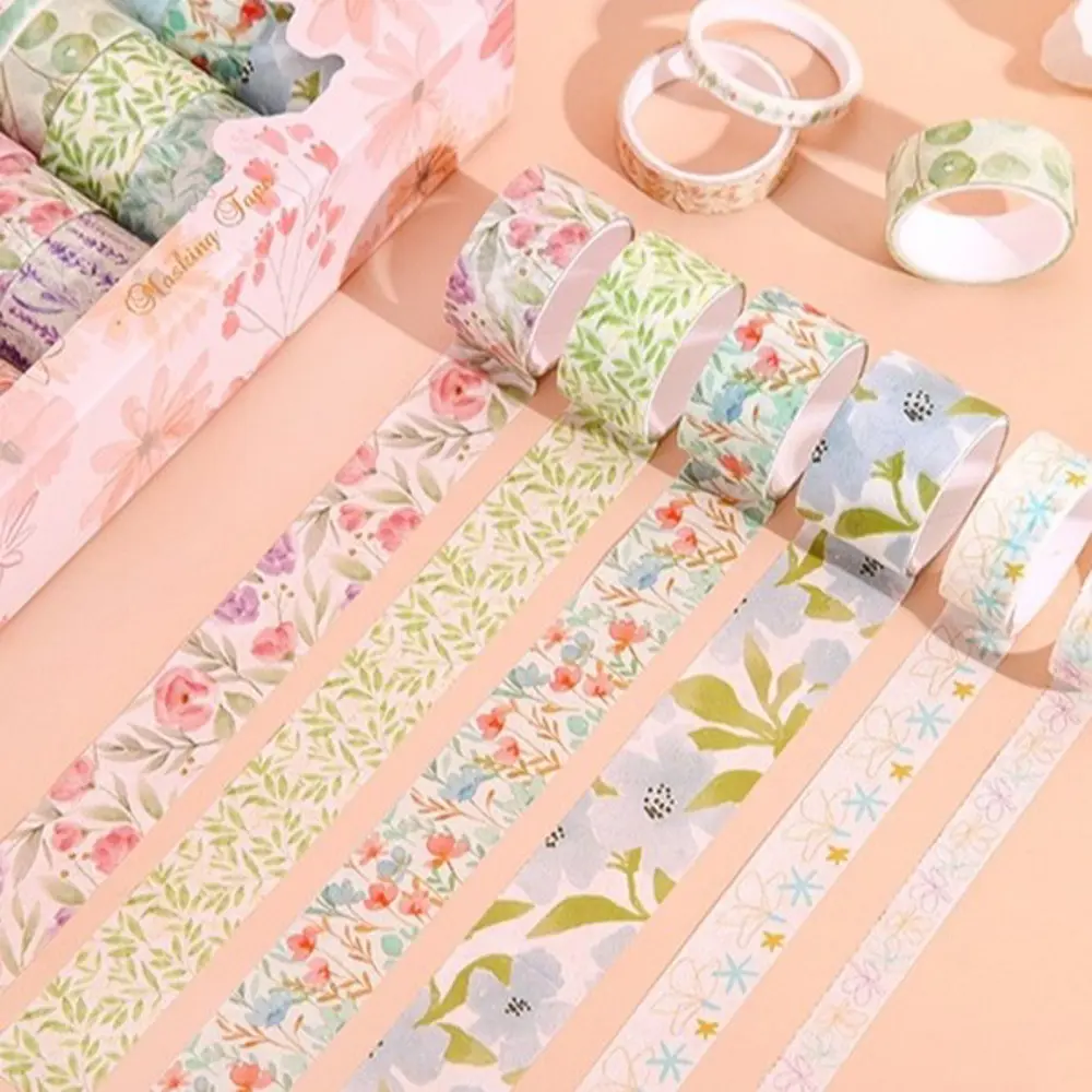 Dikdörtgen Vintage Washi Tape Bant Yapışkanlı Maskeleme Kağıdı De