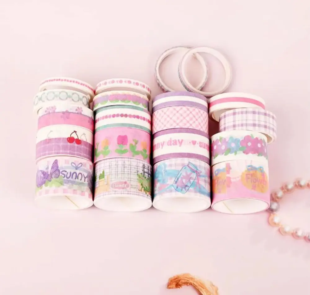 Dikdörtgen Vintage Washi Tape Bant Yapışkanlı Maskeleme Kağıdı De