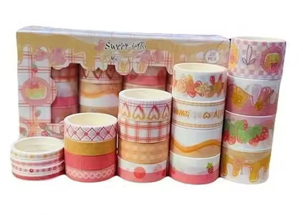 Dikdörtgen Vintage Washi Tape Bant Yapışkanlı Maskeleme Kağıdı De