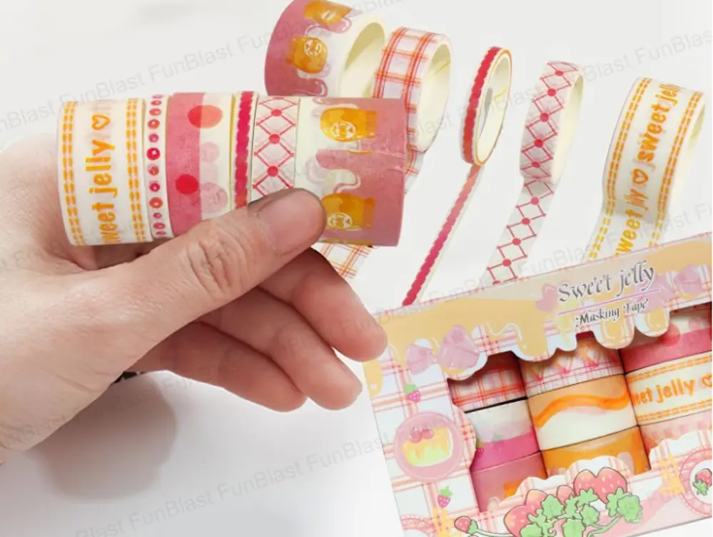 Dikdörtgen Vintage Washi Tape Bant Yapışkanlı Maskeleme Kağıdı De