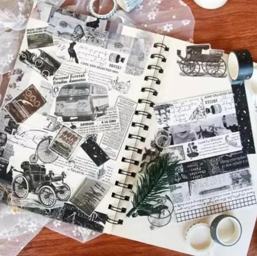 Dikdörtgen Vintage Washi Tape Bant Yapışkanlı Maskeleme Kağıdı De