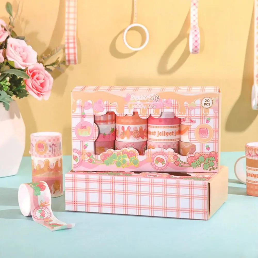 Dikdörtgen Vintage Washi Tape Bant Yapışkanlı Maskeleme Kağıdı De