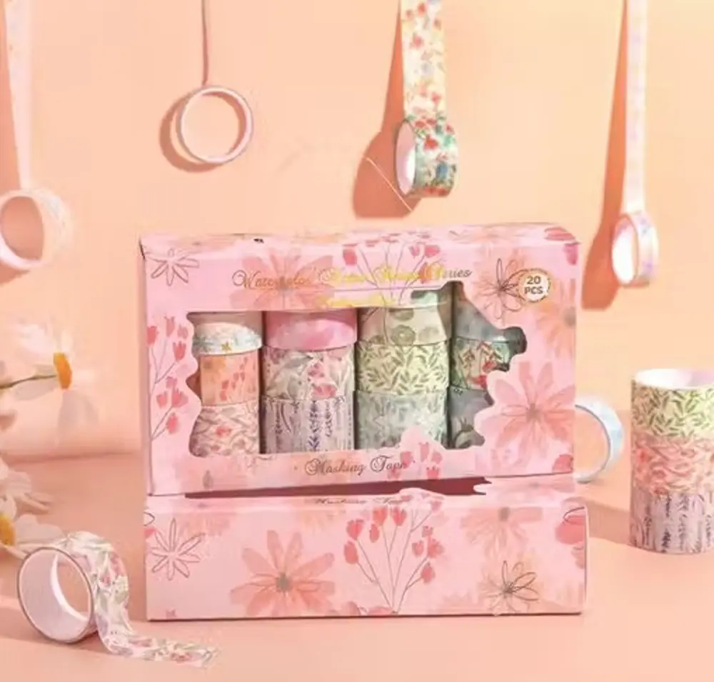 Dikdörtgen Vintage Washi Tape Bant Yapışkanlı Maskeleme Kağıdı De
