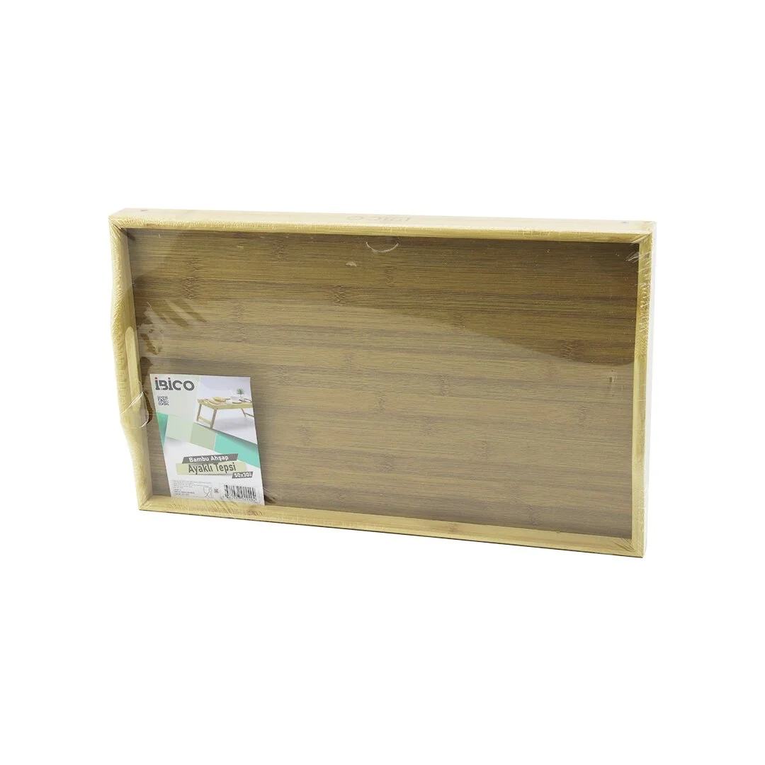 Dikdörtgen=30x50cm  Aç Kapa Ayaklı = 20cm Ahşap Bambu Sunum Tepsi Bx40 Fiyatı, Yorumları ve Özellikleri