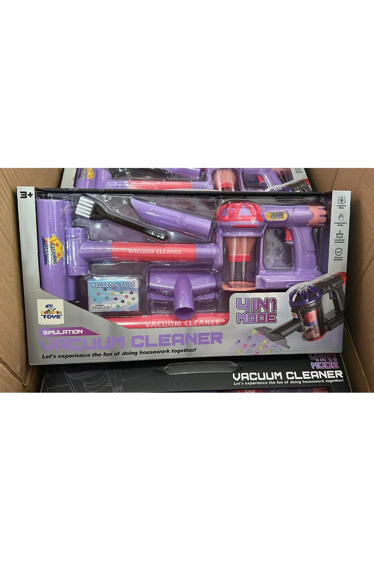 Dikey Elektrikli Süpürge 4 İn 1 Oyuncak Pilli Elektrikli Süpürge 