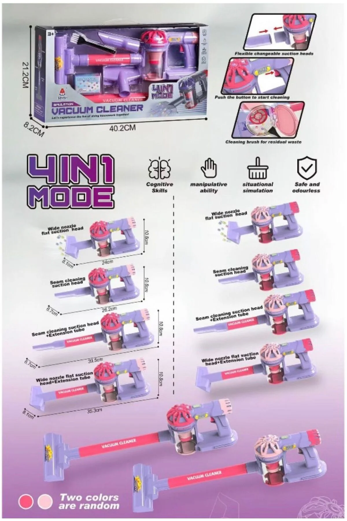 Dikey Elektrikli Süpürge 4 İn 1 Oyuncak Pilli Elektrikli Süpürge 