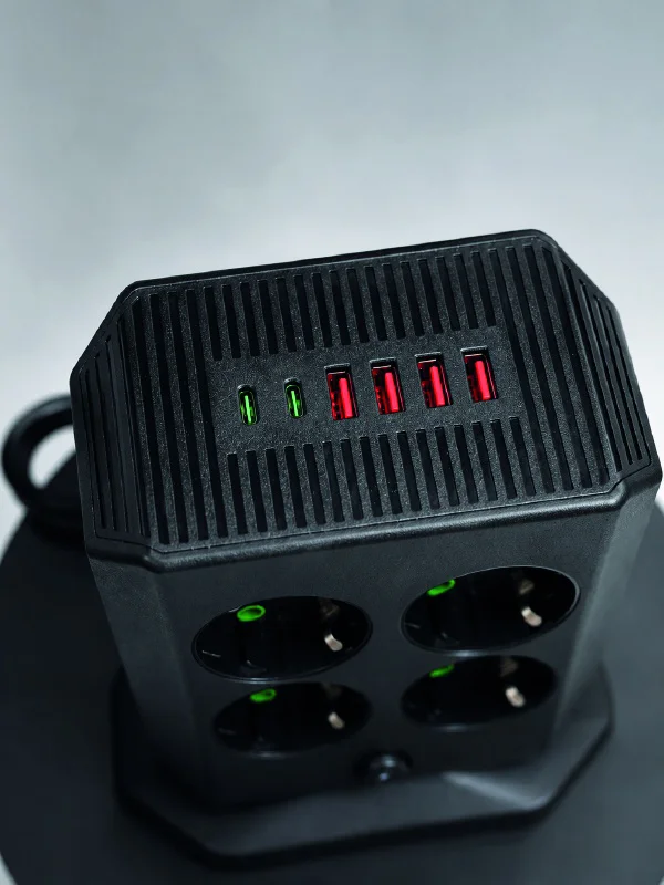 Dikey Priz Kulesi 8 Ac Priz 4 Usb 2 Type-c Çocuk Korumalı Güç Dağıtıcı - Lisinya Diğer