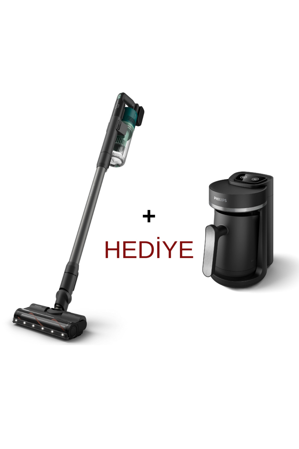 Dikey Şarjlı Süpürge XC6456/10 Kahve Makinesi Hediye HDA150/61