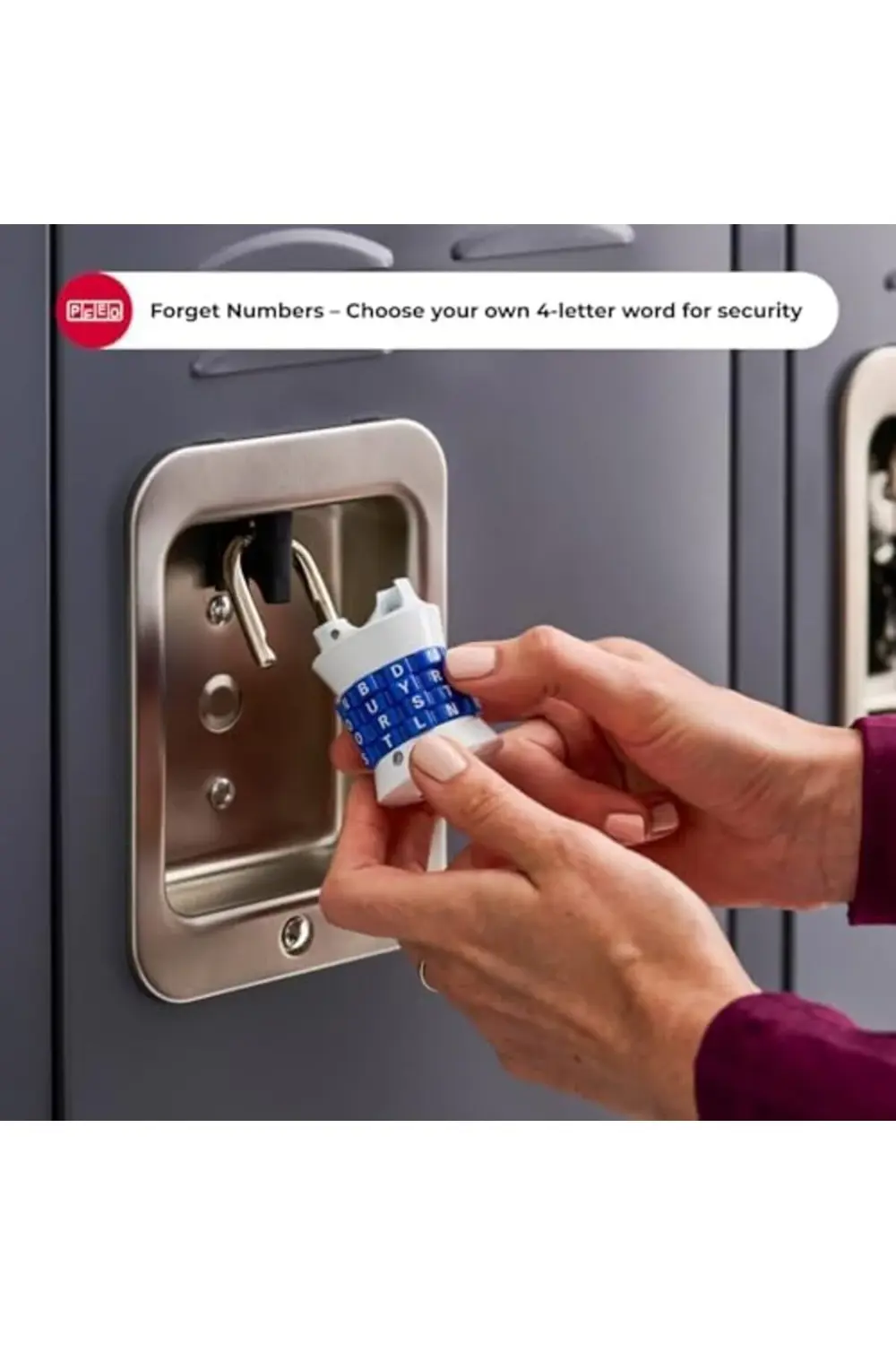 Dikey Zuruecksetzbar kelime kombinasyon asma kilit, 1535DWD 11852