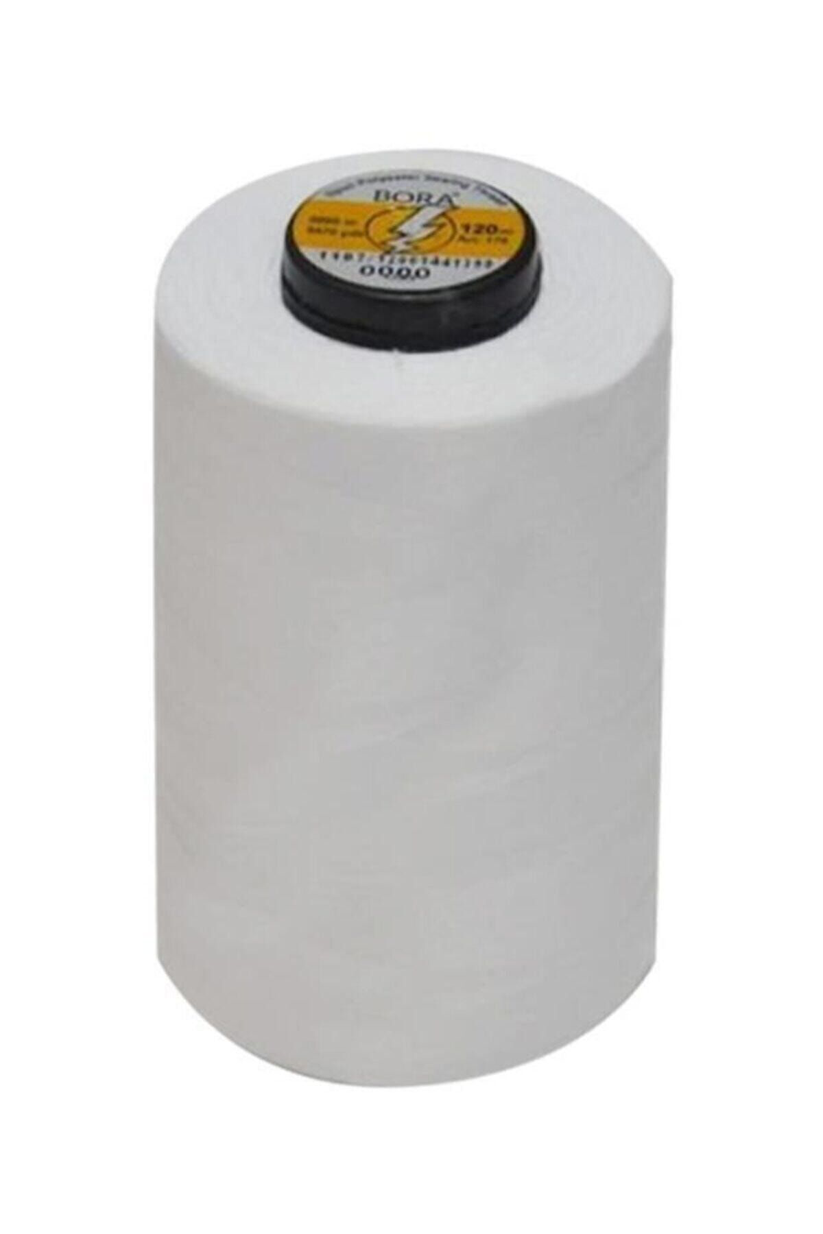 Bora Dikiş İpi 5000 Metre Makara Siyah Beyaz Düğme Dikme Onarma İpi Be