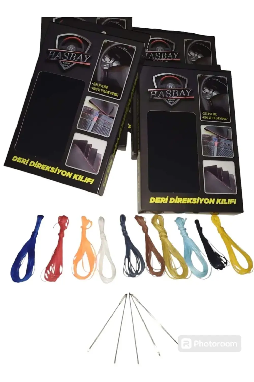 Dikişli Deri Direksiyon Kılıfı Damarlı Deri/taba Deri Direksiyon