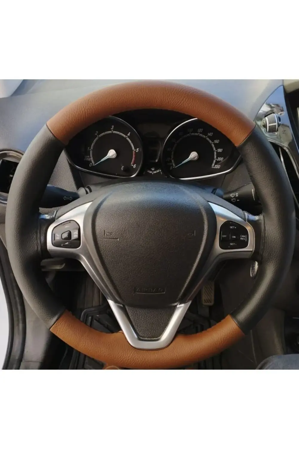 Dikişli Deri Direksiyon Kılıfı Damarlı Deri/taba Deri Direksiyon