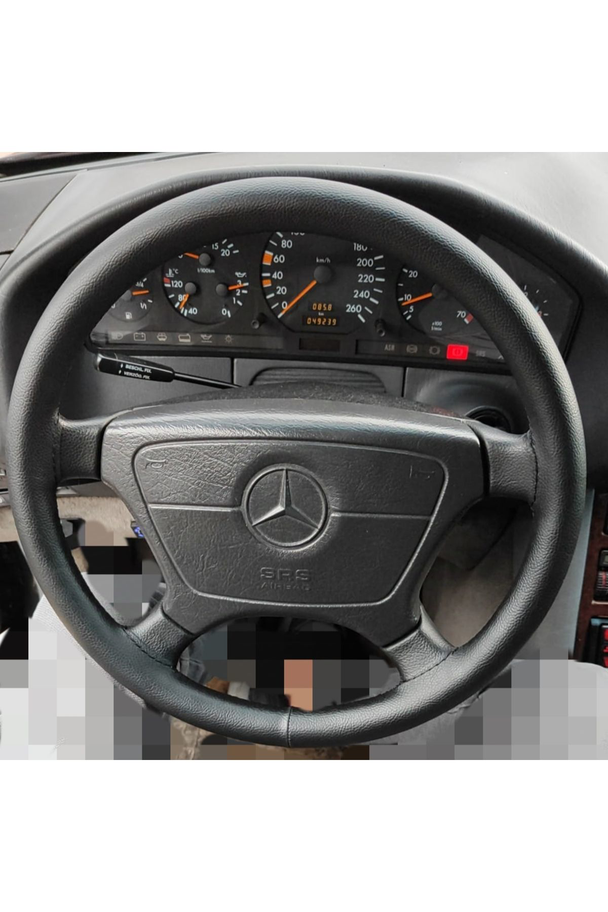 Hasbay Dikişli Direksiyon Kilifi Siyah Deri/Dikişli 94 Mercedes E200 İçi