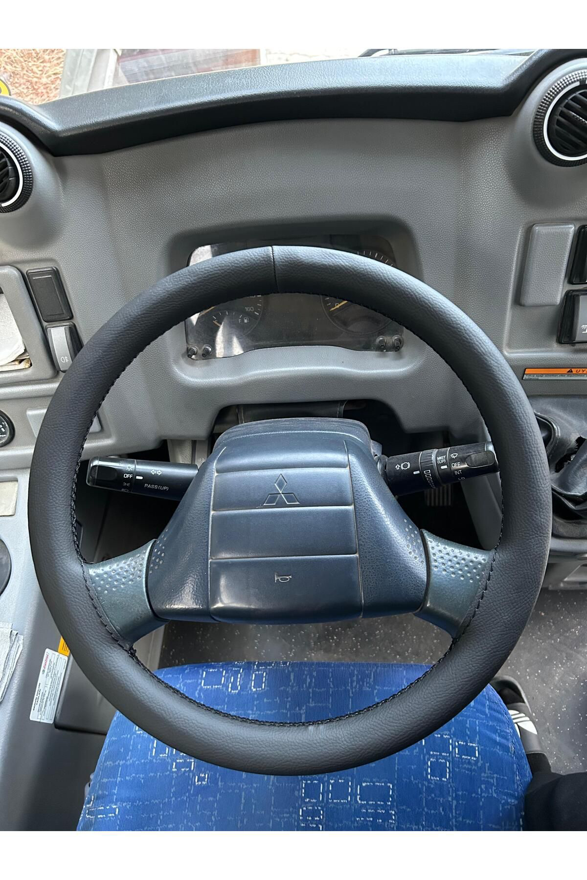 Hasbay Dikişli Direksiyon Kilifi Siyah Deri Siyah Dikişli Mitsubishi Tem