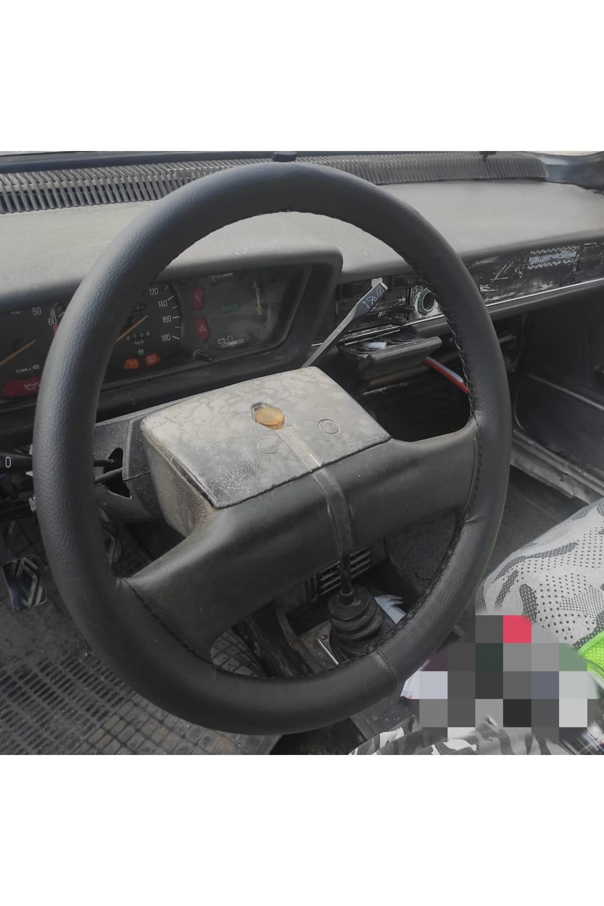 Hasbay Dikişli Direksiyon Kilifi Siyah Deri Siyah Dikişli Renault Toros 