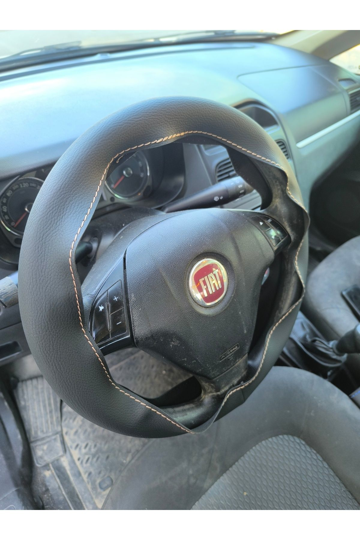 Hasbay Dikişli Direksiyon Kilifi Fiat Linea Deri Direksiyon Kilifi