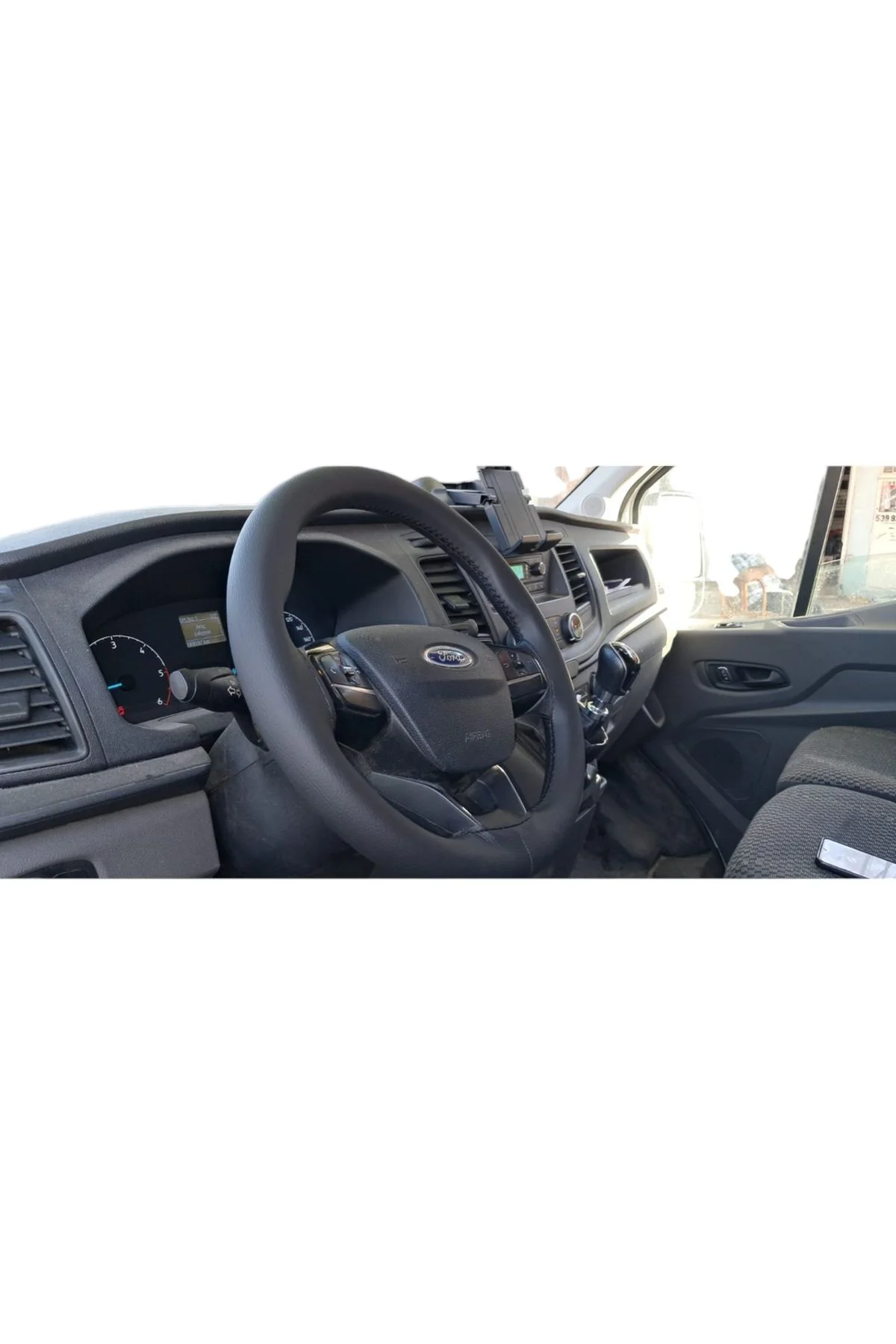 Dikişli Direksiyon Kılıfı Siyah Deri/dikişli Ford Transit Için