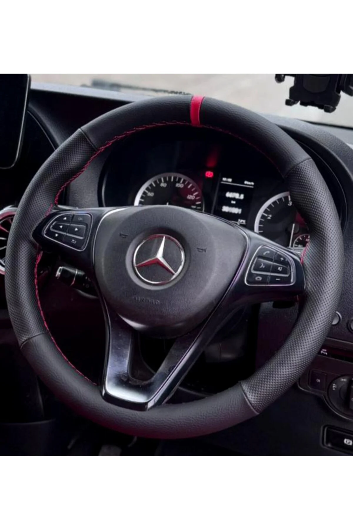 DİKİŞLİ DİREKSİYON KILIFI SİYAH / NOKTA DERİ KIRMIZI YÜZÜK KIRMIZI DİKİŞLİ MERCEDES VİTO İÇİN DİKİŞLİ DİREKSİYON KILIFI SİYAH / NOKTA DERİ KIRMIZI YÜZÜK KIRMIZI DİKİŞLİ MERCEDES VİTO İÇİN