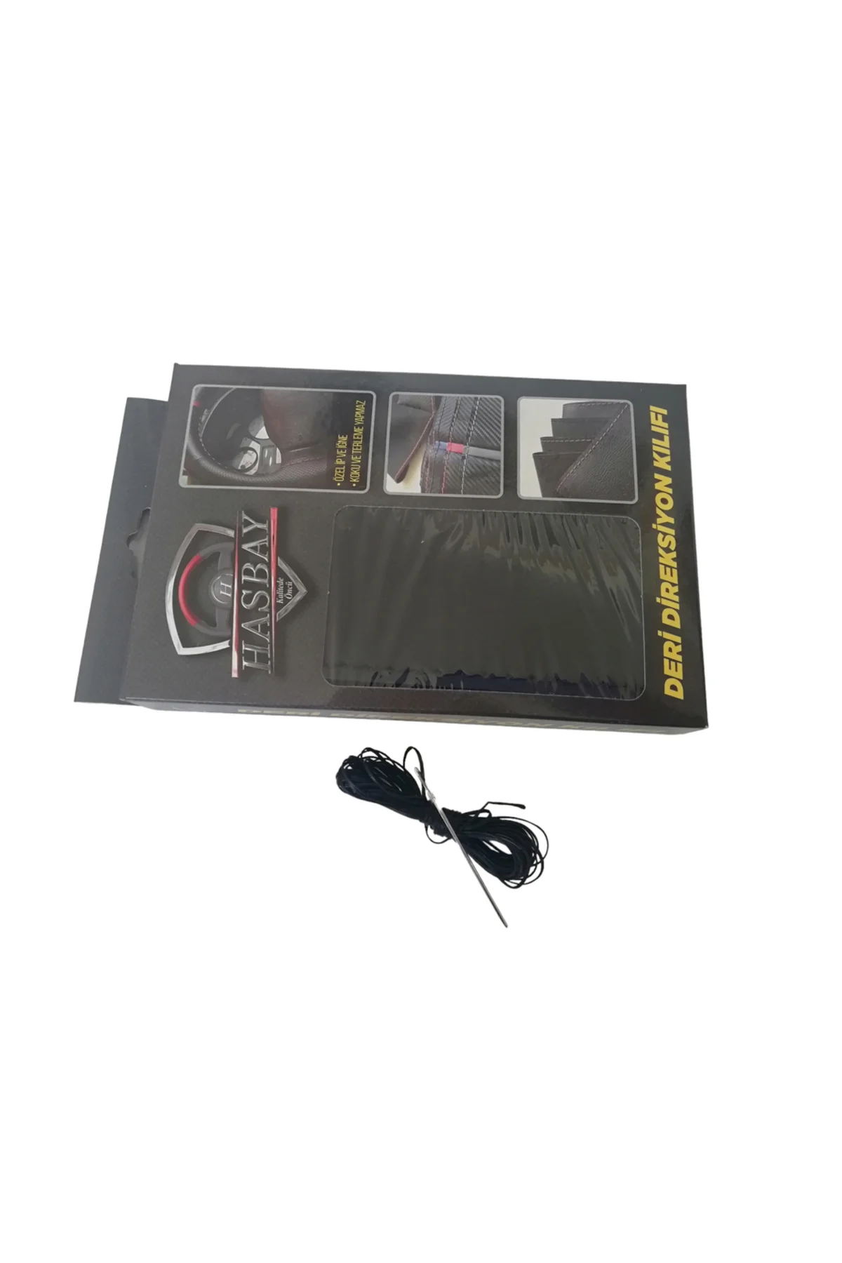 DİKİŞLİ DİREKSİYON KILIFI SİYAH DERİ SİYAH DİKİŞLİ FIAT UNO İÇİN