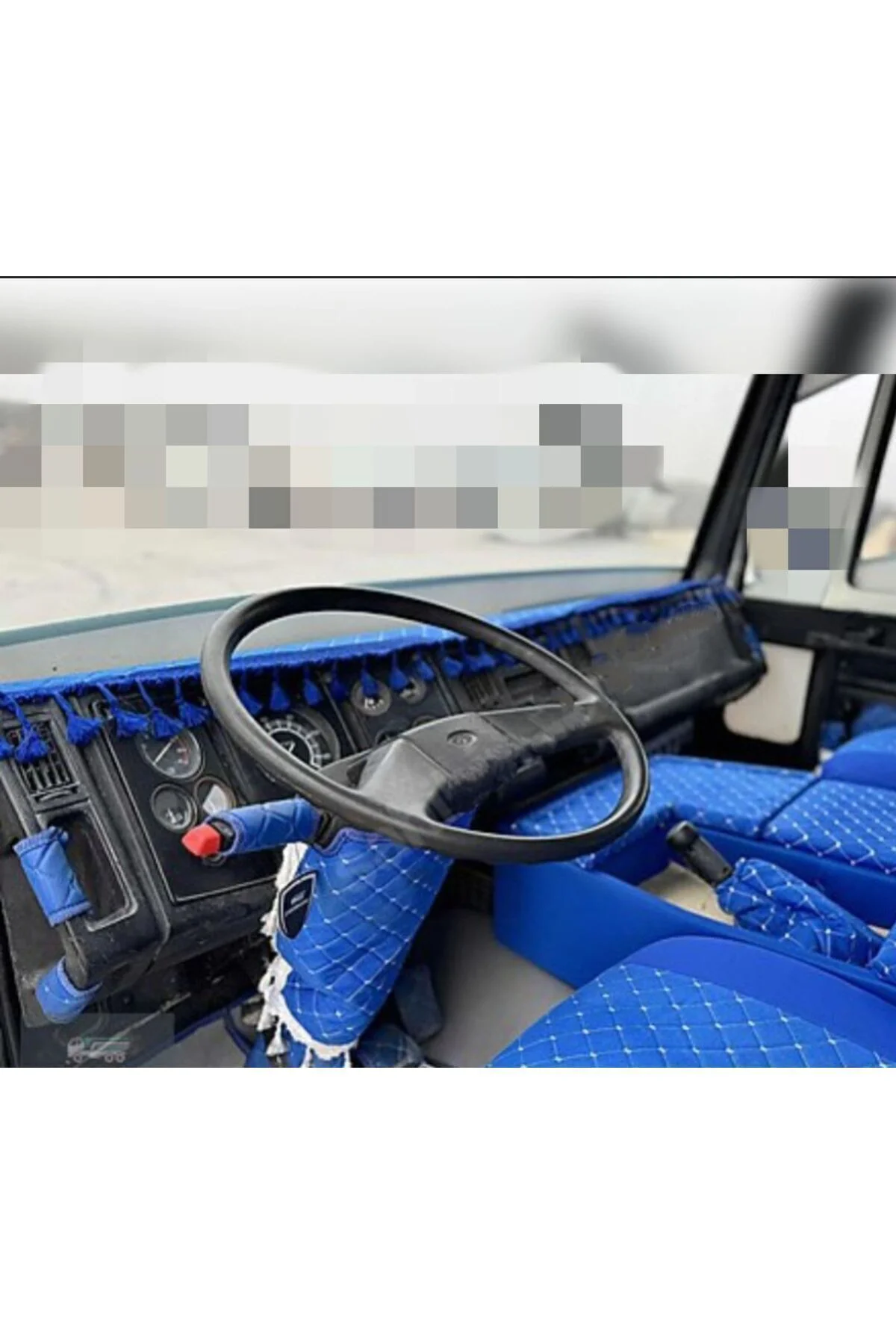 Dikişli Direksiyon Kılıfı Taba/siyah Damarlı Deri Siyah Dikişli Ford 2520 İçin