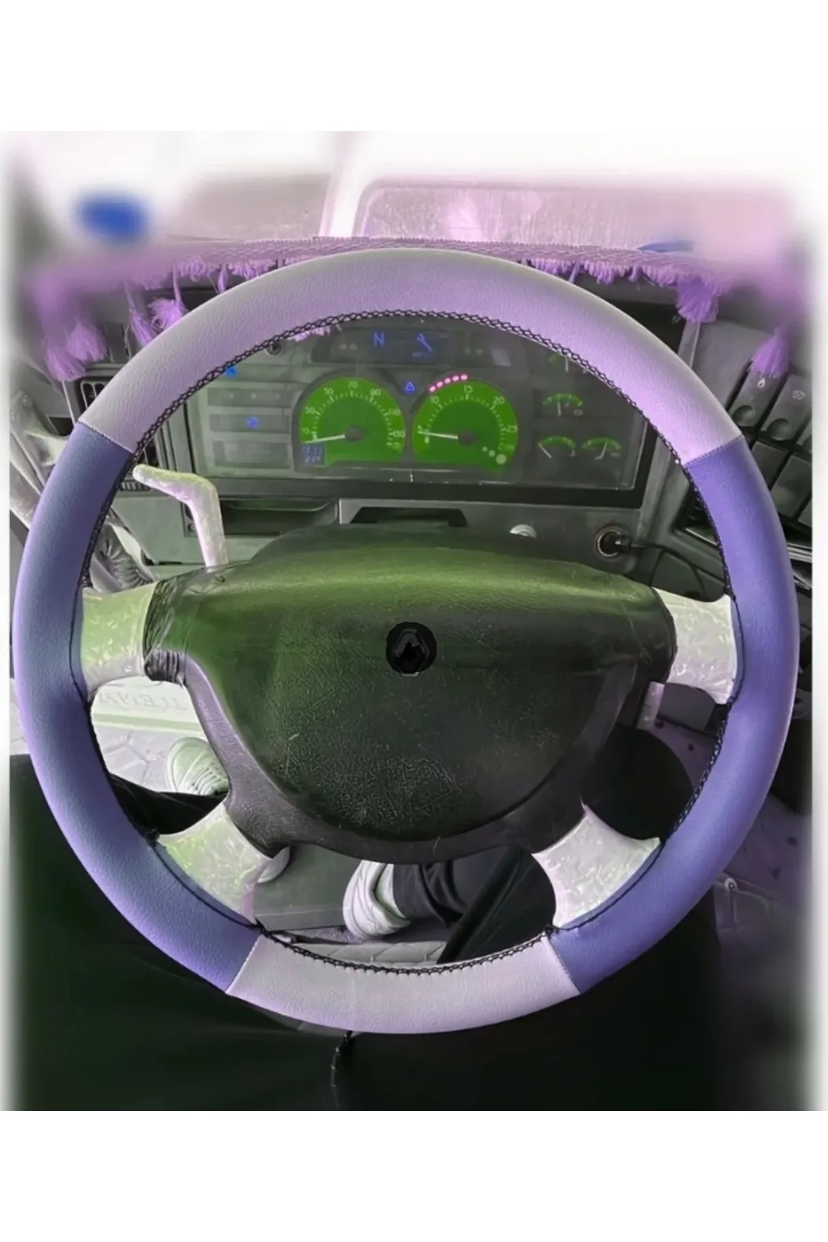 DİKİŞLİ DİREKSİYON KILIFI GRİ DERİ MAVİ DERİ SİYAH DİKİŞLİ RENAULT PREMİUM TIR KAMYON İÇİN